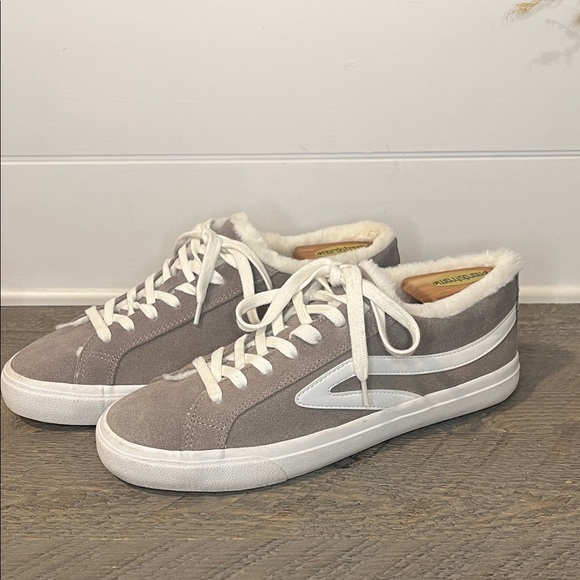 Lucky Brand Dessah Womens Lace Up Faux Fur Lining Suede Sneakers Size 10 - Picture 4 of 12